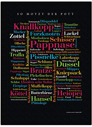 Deine Wörter Leinwand Ruhrpott Schimpfwörter - Keilrahmen 50x70 cm