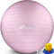 TRESKO Gymnastikball mit GRATIS Übungsposter inkl. Luftpumpe - Yogaball BPA-Frei | Sitzball Büro | Anti-Burst | 300 kg,Princess-Rosa,55cm (für Körpergröße unter 155cm)