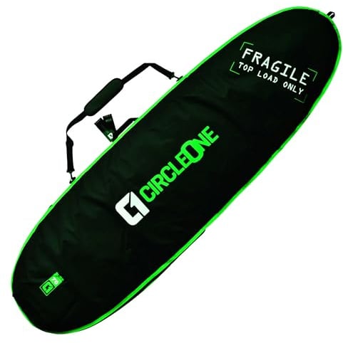 Circle One Surfbrett-Tasche, 2,1 m lang, dick gepolsterte, strapazierfähige Schaumstoffpolsterung, Griff und Schultergurt, Grün