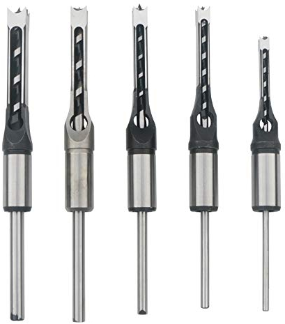 Unxuey Lot de 5 forets carrés pour scie-cloche à bois 1/4, 5/16, 3/8, 7/16, 1/2