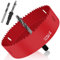 JatilEr 110MM Lochsäge, Lochsägen Set Kit Durchmesser Hochleistungs-Lochschneidöffner Bimetall-Lochsäge für Holz Aluminium Eisenblech Rohr Kunststoff usw (rot)