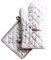 Maison d' Hermine Ofenhandschuh + Topflappen aus 100% Baumwolle, hitzebeständiger Ofenhandschuh(19cm x 33cm) & Topflappen(20cm x 20cm) für Koch, Mikrowelle, Meadow Florals - Brown – Frühling/Sommer