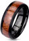 Paula & Fritz® Ring Herren Wolframcarbid Holz-Inlay Gr. 70 (22,3) Schwarz 8-mm Breit Herren-Ring Partnerring Damen-Ring Bandring Ehering Verlobungsring