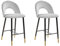 Beliani 2 Tabourets Chaises Hautes de Bar en Velours Gris Pieds Noirs et Dorés Design et Confort pour Cuisine ou Salon Rétro et Glamour