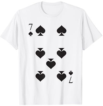 Spielkarte Pik 7 Kartenspiel Karneval Fasching Kostüm T-Shirt