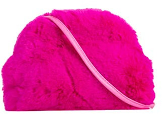 LeahWard Women's Faux Fur Cross Body Bag Party Wedding Clutch Shoulder Handbags 25 (Fuchsia Clutch)