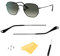 Ersatzbügel für Ray-Ban RB3447 RB3547N RB3548N RB3647N Sonnenbrille Brillen Wechselbügel, mit 4 Schrauben, 1 Schraubendrehe (schwarz&schwarz)