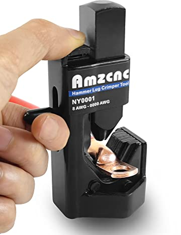 AMZCNC Hammer Lug Crimper Tool - 0000 AWG Battery and Welding Cables(8 AWG to 4/0 Wire Gauge)