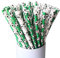CTIGERS Lot de 100 pailles en papier biodégradables Motif football Noir/vert