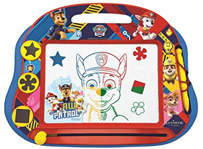Lexibook Paw Patrol Multicolor Magic Magnetic Drawing Board, Artistic Creative Toy for Girls and Boys, Stylus Pen and Stamps, Red/Blue, CRPA550