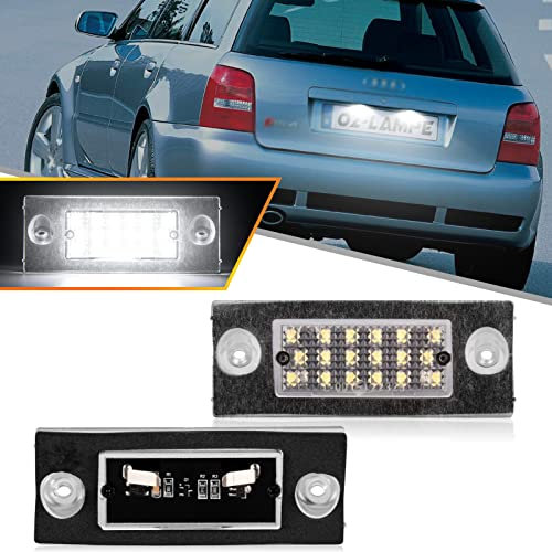 OZ-LAMPE LED Number Plate Light, 2Pcs Audi A2 A4 Limousine Typ B5 BJ Audi A4 Avant Typ B5 BJ Xenon White 2835 SMD Error Free LED Rear Lamps Assembly with Canbus