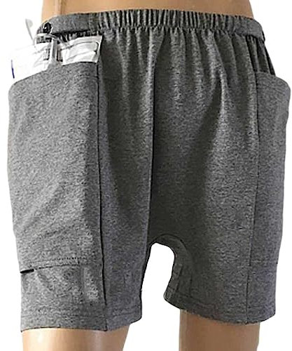 BLUEZY Inkontinenzpflege Hosen Katheter Unterwäsche für ältere Menschen, Urin Drainage Bag Hosen Doppeltaschen-Design, Stoma Drainage Bag Pflege Kleidung A,3X-Large