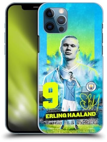 Head Case Designs Officially Licensed Manchester City Man City FC Erling Haaland 2023/24 First Team Hard Back Case Compatible With Apple iPhone 12 / iPhone 12 Pro