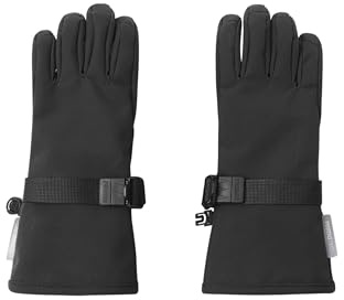 Reima Pivo Handschuhe für Kinder - wasserdicht, warme, atmungsaktive Hipora-Handschuhe für Kleinkinder und Kinder mit Fleecefutter, verstellbarem Handgelenksriemen, Langer Stulpe, Black