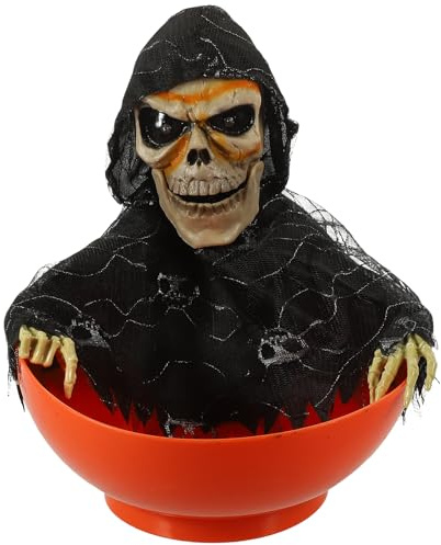 Halloween-Süßigkeitsschüssel Animiertes Skelett Mit Led-Augen Gruseliger Sound Süßes Oder Saures-Schüssel Schreiender Süßigkeitenhalter Für Streich-Requisiten-Party