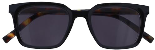 OPULIZE KOI Gafas de Lectura Para el Sol - Montura Rectangular - Lentes Tintadas UV400 - Visión Óptima - Negro - Hombre Mujer - Bisagras de Muelle - S50-1 +1.50