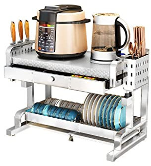 VIRAZE Mikrowellenregal Backofen Lagerregal Teleskop Küchenregal Multifunktionale Spüle Abtropfgestell Kochfeld