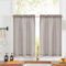 Vangao Nautische Scheibengardinen Küche Gestreifte Leinenoptik Gardinen Kurzer Vorhang Modern Boho Küchenvorhang,Lichtfilterung Fenstergardinen für Wohnzimmer Badezimmer 65Bx60H(cm) 2er Set Grau