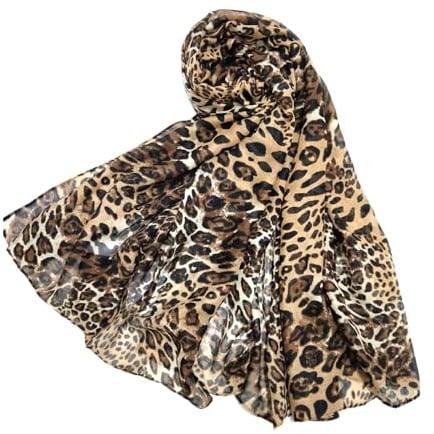 HDGSAFD 1 Stück Seidenschal Mit Leopardenmuster, Damenschal, Kalter Und Warmer Damenschal, Modische Warme Winteraccessoires, Damenmodeschal, Geeignetes Geschenk Für Frauen (Braun)