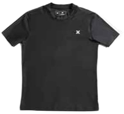 Hurley Icon Hybrid SS Rashguard T-Shirt Rashguard pour garçon, Noir, 10 Ans