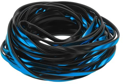 INFINAUTO Universal Car Door Edge Guards, Exterior 49.21ft U-Shaped Door Scratch Protection Guard PVC Chrome Blue, 1 Pc