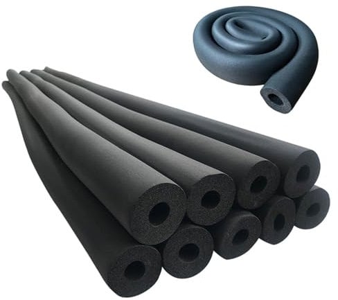 Generisch Rohrisolierung 22 27 34 43 48 60mm Kautschuk Isolierung Klimaanlage Wärmeisolierung Rohr Schaumstoff Rohrisolierung,Schwarz(60 x 20 mm x 1.9 M)