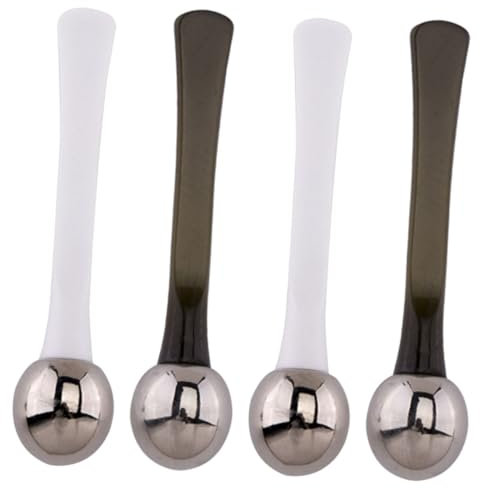 4 Pièces Cuillère de massage en alliage de zinc appareil de massage crème contour des yeux de massage visage spatule de soin cuillère à crème pour les yeux en alliage de zinc SECFOU