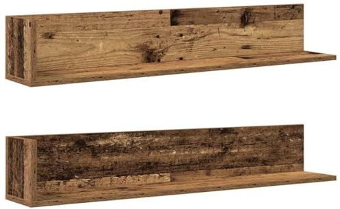 vidaXL Wandregale 2 STK. Altholz-Optik 100x16,5x16,5 cm Holzwerkstoff