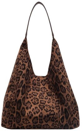 NOTAG Damen Handtaschen, Leopardenmuster Shopper Hobo Tasche Vintage Schultertasche (Braun)