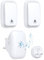 Cerhot UK Plug Self Powered Wireless Doorbell No Battery 150M Distance 38 Songs Door Bell Button Outdoor Doorbell Wireless Waterproof for Home School Office (UK 2V1 White B)
