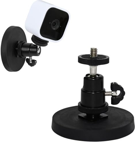 Magnetische Kamera-Wandhalterung,For Cam/Eufy Cam/Arlo/ieGeek Sicherheitskamera,Magnetische Halterung mit 1/4 Schraube,Klebering Kamerahalterung, Supermagnetismus Winkel Einstellbar (black)