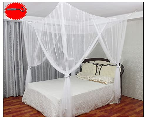 YDuupxe Himmelbett-Paneele für Zuhause, Quadratischer Betthimmel aus Polyester, 4-Eck-Baldachin mit 4 Ecken, Königliche, Luxuriöse, Gemütliche Vorhänge, Prinzessinnen-