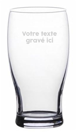 Monsieur TSHIRT Verre à Biere Gravé Personnalisable - Texte ou Nom Personnalisé