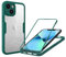 SLWYF Compatible with iPhone 13 Mini Case [Built-in Glass Screen Protector] Touch Full Body 360 Shockproof TPU Stylish Bumper Transparent Back Case Cover for iPhone 13 Mini (Green)