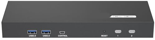 LIbgiubhy Metal Two Monitor KVM Switcher 2 Computer 4K 60 Hz HDCP2.2 Unterstützung USB3.0 Sound Hotkeys Fernbedienungen