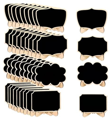 GIWFBQTR 40PCS Mini Chalkboard with Support Easels 4 for Wedding Label Parties Event Decor