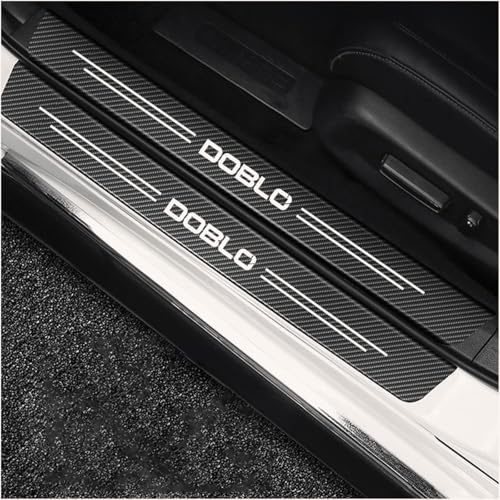 Carbon Fiber Auto Türschweller Streifen 4 Stück Für FIAT Doblo Anti-Scratch Threshold Guard Aufkleber Innenraum Entry Guards Zubehör