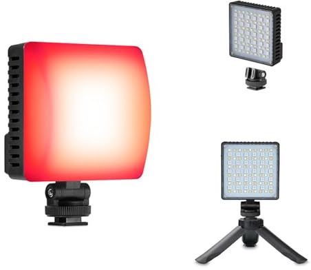 Lazmin112 Selfie-Licht Für Telefon, 1800K-9000K Stufenlos Einstellbar, 360° Vollfarb-RGB-Fotografie-Fülllicht, Mit Clip-Basis, Cold Shoe-Basis, Für Live-Streaming, Videoaufzeichnung