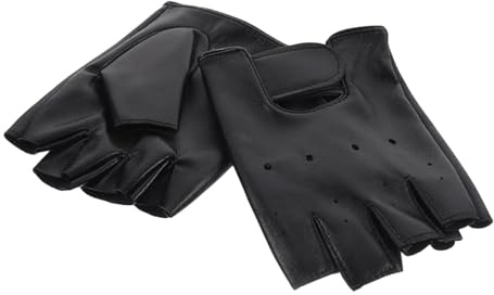 ZenithQuest 1 Pair 5-13 Old Kids' Faux Leather Gloves Outdoor Children'S Gloves Half-Finger Kids Leather Childrens Leather Children's Half Finger