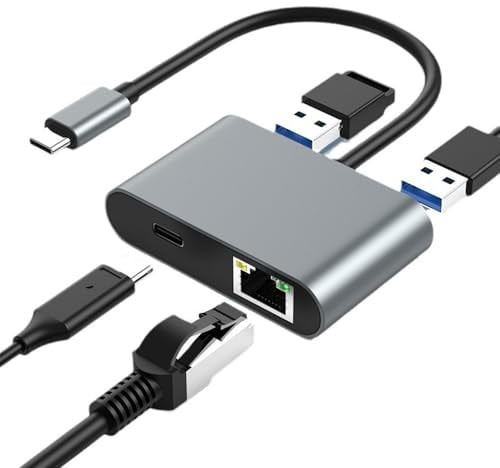 USB-Ethernet, Typ C, Gigabit-Netzwerk, kabelgebundener Internetanschluss, Laptop-Netzwerkgerät, Reise-Workstation-Tool für Game-Streaming, Arbeit, Büro, Server, TV-Verbindung