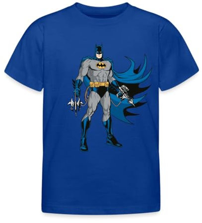 Spreadshirt DC Comics Batman Mit Gadgets Kinder T-Shirt, 110/116 (5-6 Jahre), Royalblau