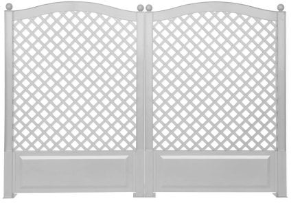 KHW 37721 Spalier 100 cm mit Erdspießen, 2-er Set, weiß