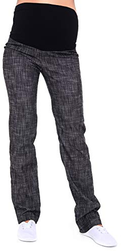 Mija – klassiska bekväma graviditetsbyxor, denim, mammajeans med magband 3014, Denim svart, 40