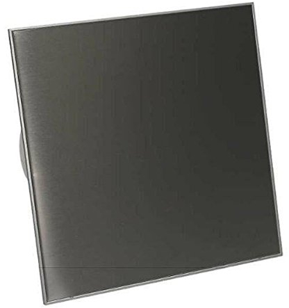 PLUMBING4HOME - Ventilador de pared (4, 100 mm, con temporizador de panel de acero inoxidable, versión de humedad, color blanco