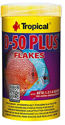 Tropical D-50 Plus Flockenfutter für Diskus und andere tropische Fische, 1er Pack (250 ml, 250 Gramm)
