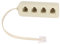 uxcell RJ11 6P4C 1 maschio a 4 femmine sdoppiatore linea telefonica connettore beige