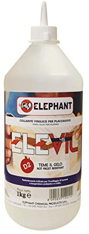 1 KG | Colla vinilica per usi generali ELEVIL45 - Collante professionale per legno