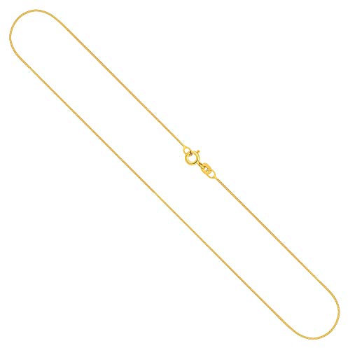 EDELIND Goldkette, Schlangenkette diamantiert Gelbgold 585/14 K, Länge 42 cm, Breite 0.7 mm, Gewicht ca. 1.9 g., NEU