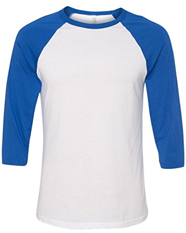 Baseball-Shirt aus Canvas-C3200-Material, Unisex, 3/4-Arm, meliert Gr. XXL, White/True Royal