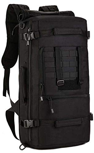 Huntvp Taktischer Militärischer Trekking Wasserdicht Assault Rucksack, 50 Liter, Black